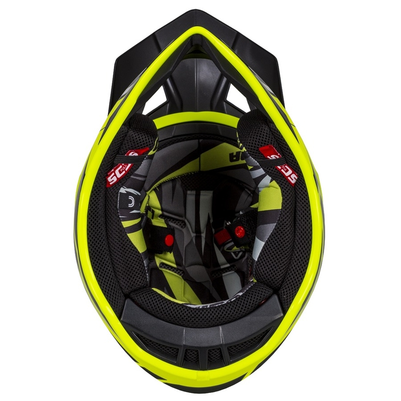 Casque de motocross Cassida Cross Pro II Contra fluo jaune-gris-noir
