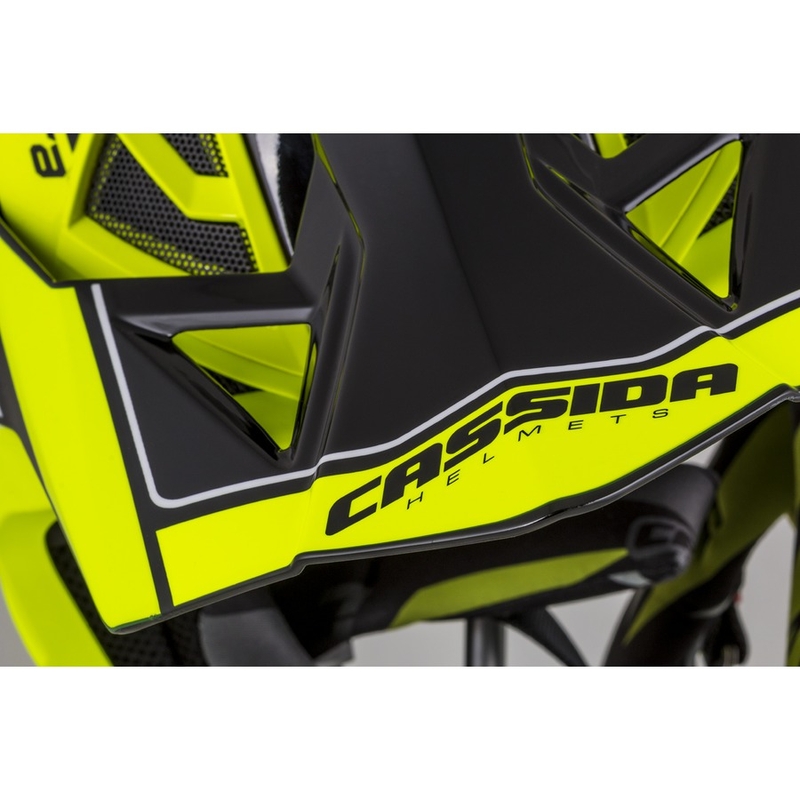 Casque de motocross Cassida Cross Pro II Contra fluo jaune-gris-noir