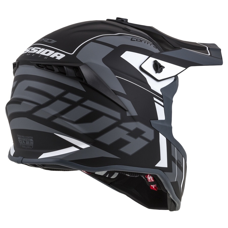 Cassida Cross Pro II Contra casque motocross noir-gris-blanc