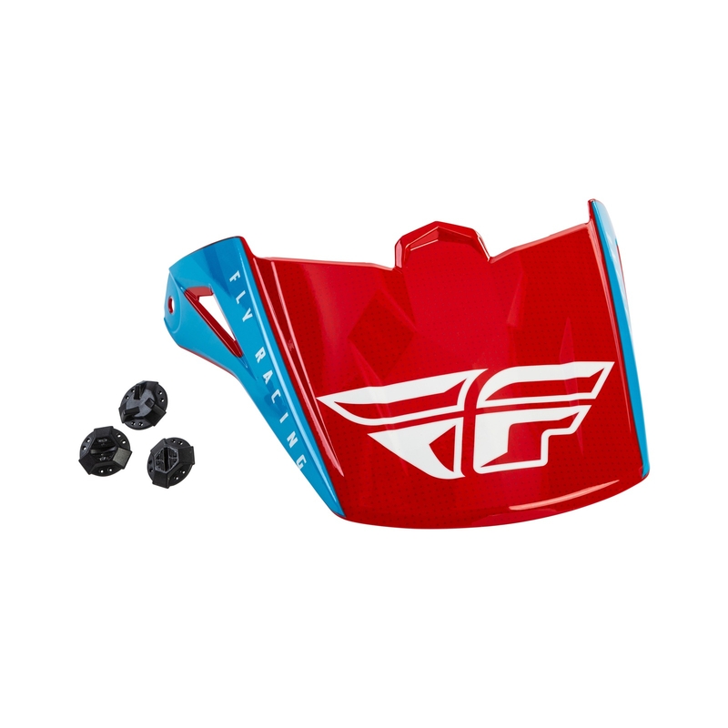 Visière de casque pour FLY Racing Kinetic Straight rouge-blanc-bleu