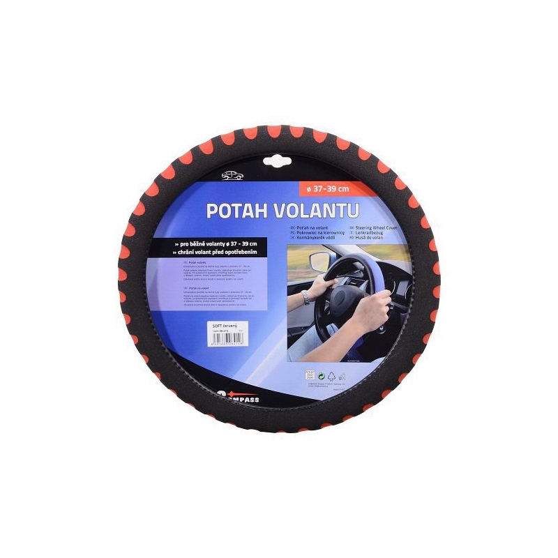 Potah volantu SOFT červený