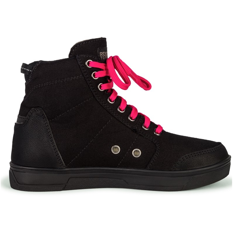 Bottes de moto Ozone Town noires et roses soldes