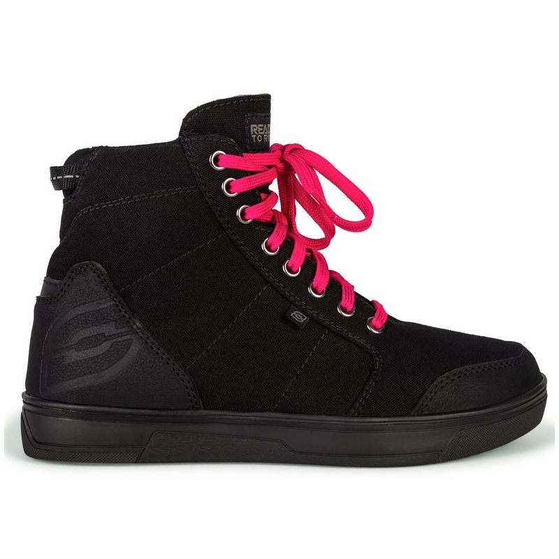Bottes de moto Ozone Town noires et roses soldes