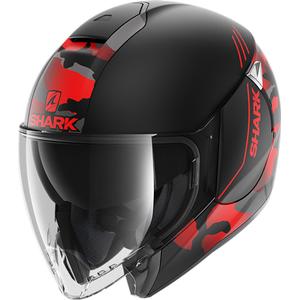 Casque ouvert SHARK CITYCRUISER Genom noir-rouge soldes