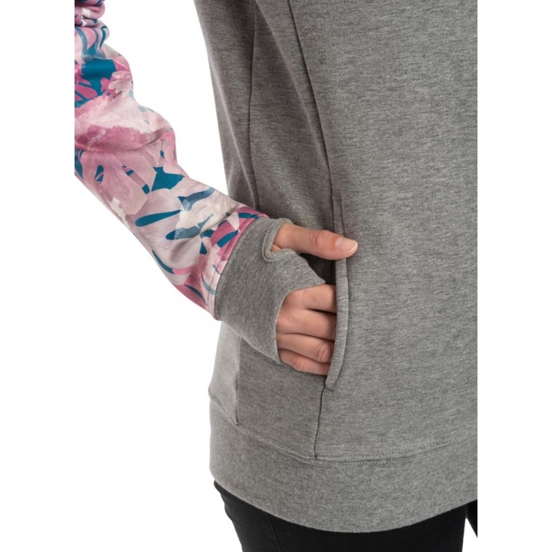 Sweat-shirt Meatfly Robin gris-rose pour femme soldes