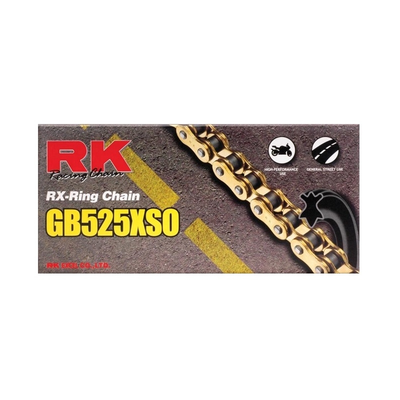 Řetěz RK 525 XSO 112 článků X-kroužky zlatý