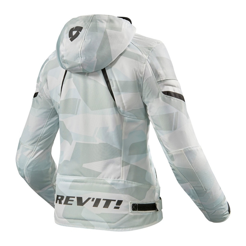 Veste de moto Revit Flare 2 pour femmes, gris et blanc