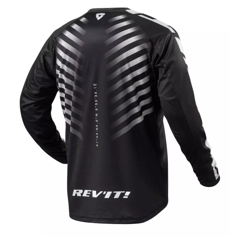 Maillot de motocross Revit Rough noir et blanc