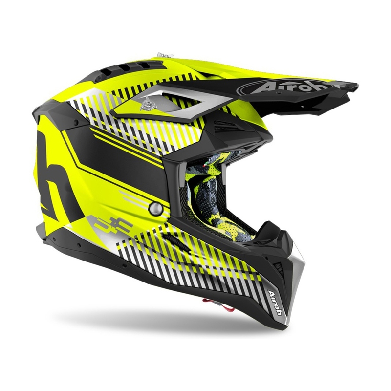 Motokrosová přilba Airoh Aviator 3.0 Wave 2022 šedo-fluo žlutá výprodej