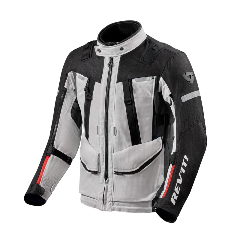 Veste moto Revit Sand 4 H2O argent-noir soldes