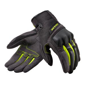 Gants moto Revit Volcano noir-jaune fluo soldes