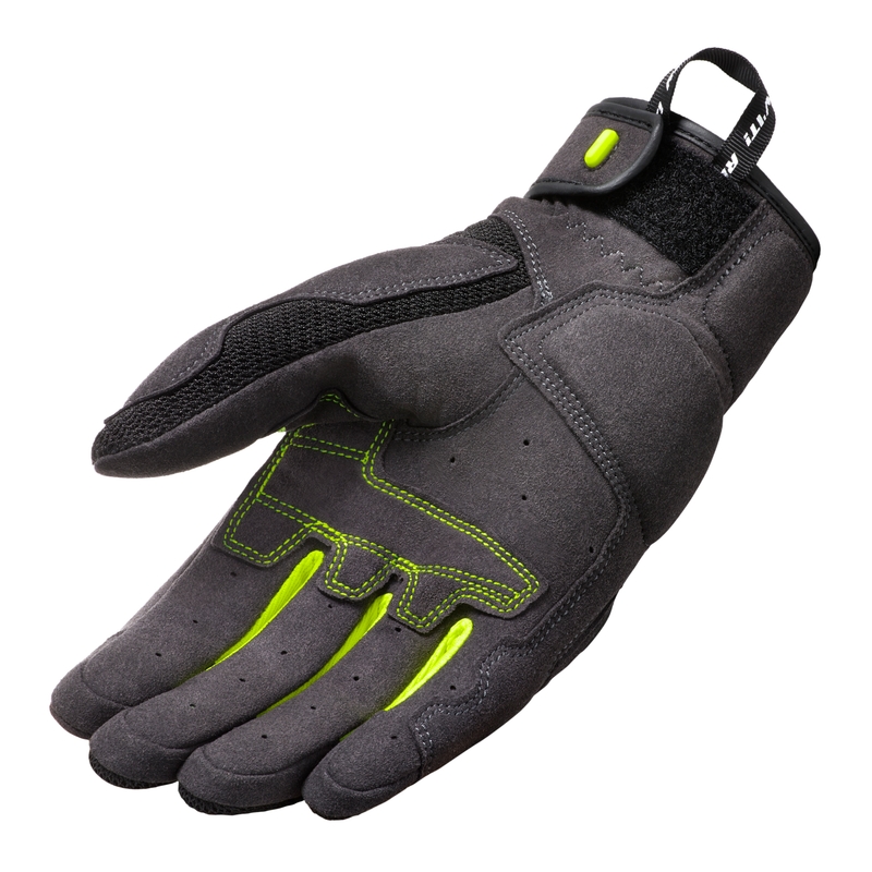 Gants moto Revit Volcano noir-jaune fluo soldes