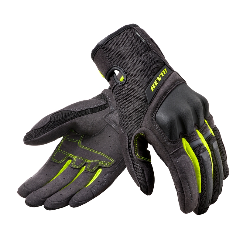 Gants de moto Revit Volcano noir-jaune fluo pour femme soldes