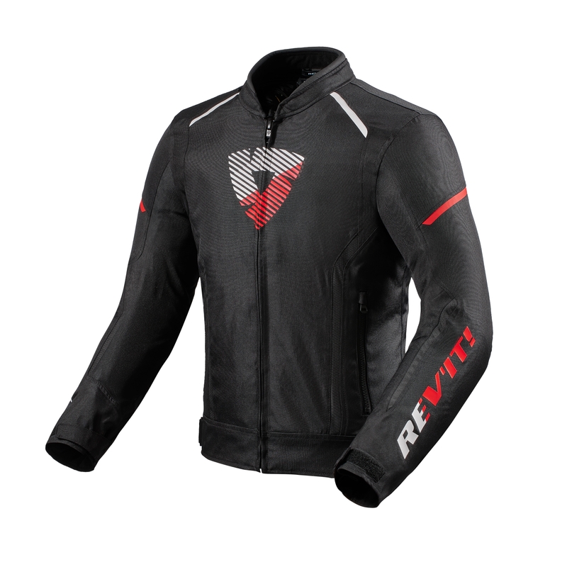 Veste moto Revit Sprint H2O noir-rouge fluo soldes
