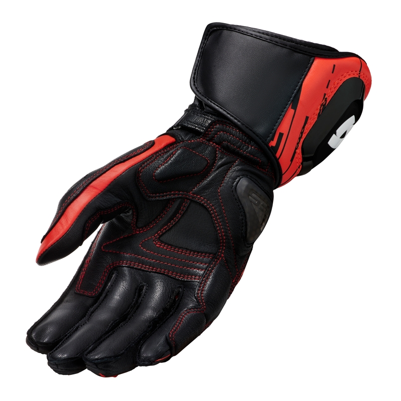 Gants moto Revit Quantum 2 noir-rouge fluo soldes