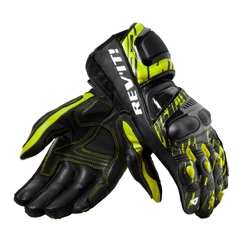 Gants moto Revit Quantum 2 noir-jaune fluo soldes