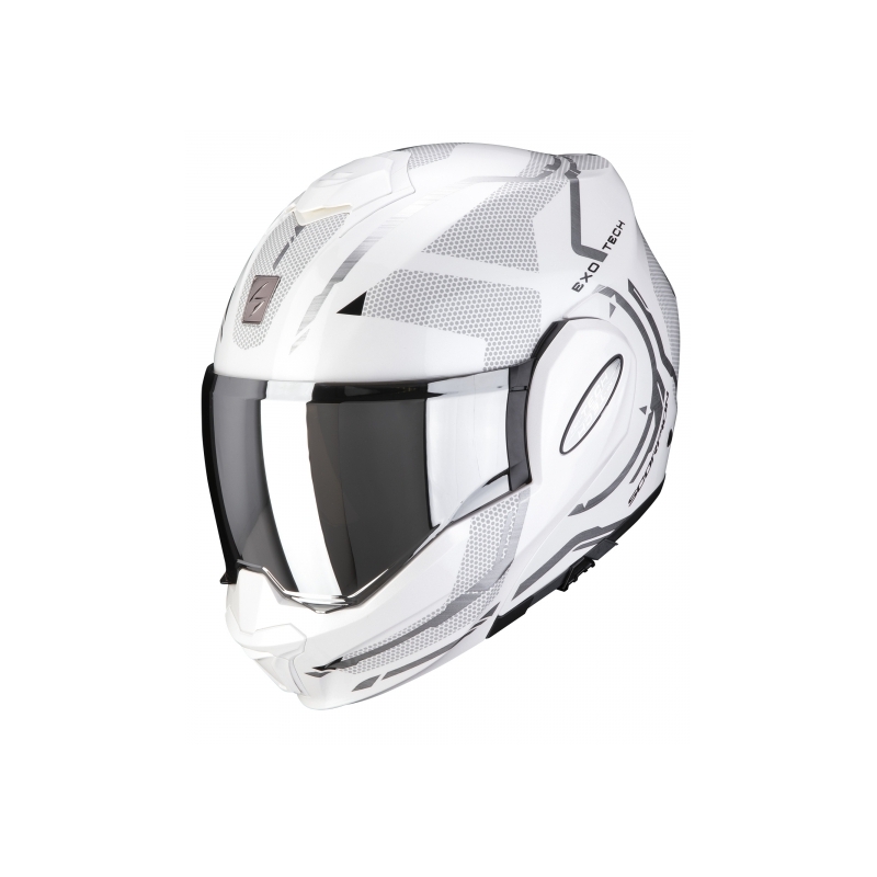 Překlápěcí přilba Scorpion EXO-TECH Square bílo-stříbrná
