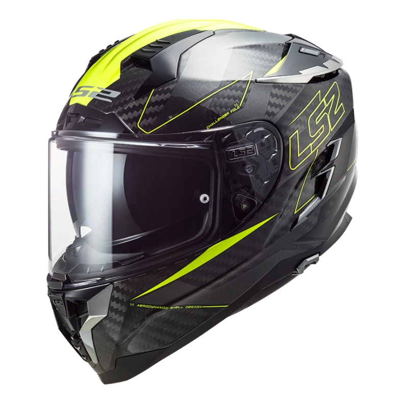 Casque moto intégral LS2 FF327 Challenger CT2 Fold noir-jaune fluo
