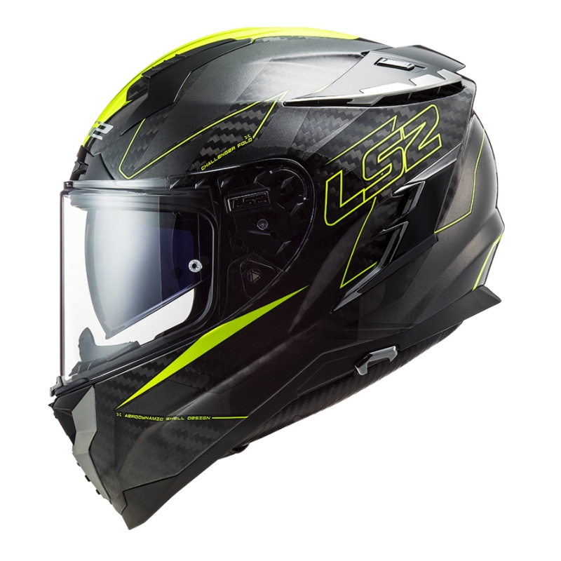 Casque moto intégral LS2 FF327 Challenger CT2 Fold noir-jaune fluo