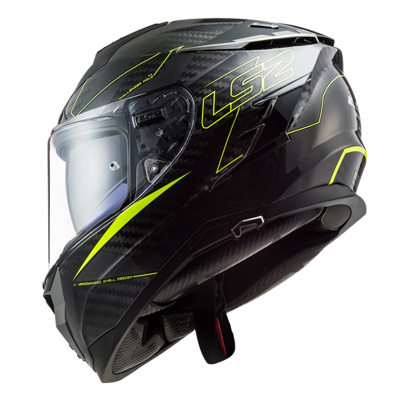 Casque moto intégral LS2 FF327 Challenger CT2 Fold noir-jaune fluo