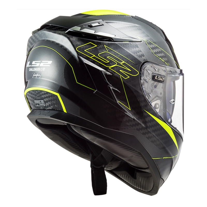 Casque moto intégral LS2 FF327 Challenger CT2 Fold noir-jaune fluo