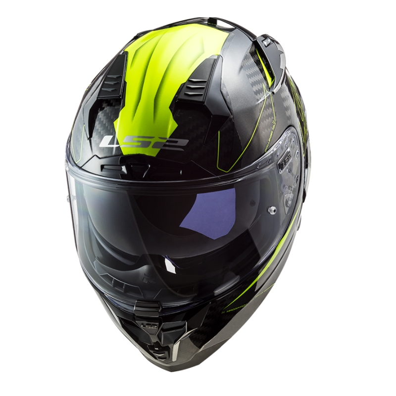 Casque moto intégral LS2 FF327 Challenger CT2 Fold noir-jaune fluo