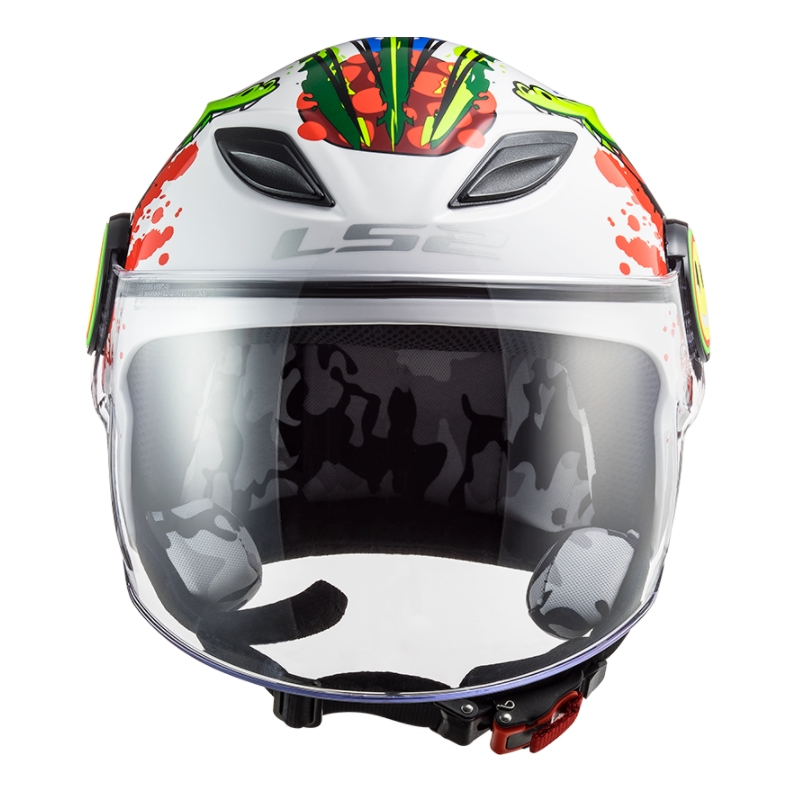 Casque de moto ouvert pour enfants LS2 OF602 Funny Croco blanc