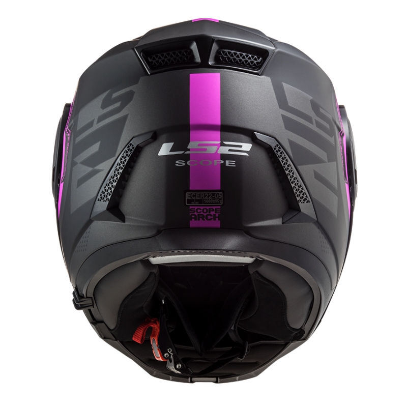 Casque moto modulable LS2 FF902 Scope Arch noir et rose mat