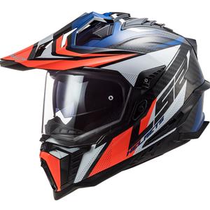 Casque d'enduro LS2 MX701 Explorer C Focus blanc-bleu-rouge