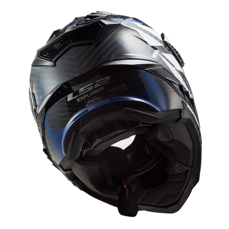 Casque d'enduro LS2 MX701 Explorer C Focus blanc-bleu-rouge