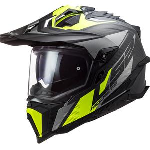 Casque Enduro LS2 MX701 Explorer C Focus noir-gris-jaune fluo
