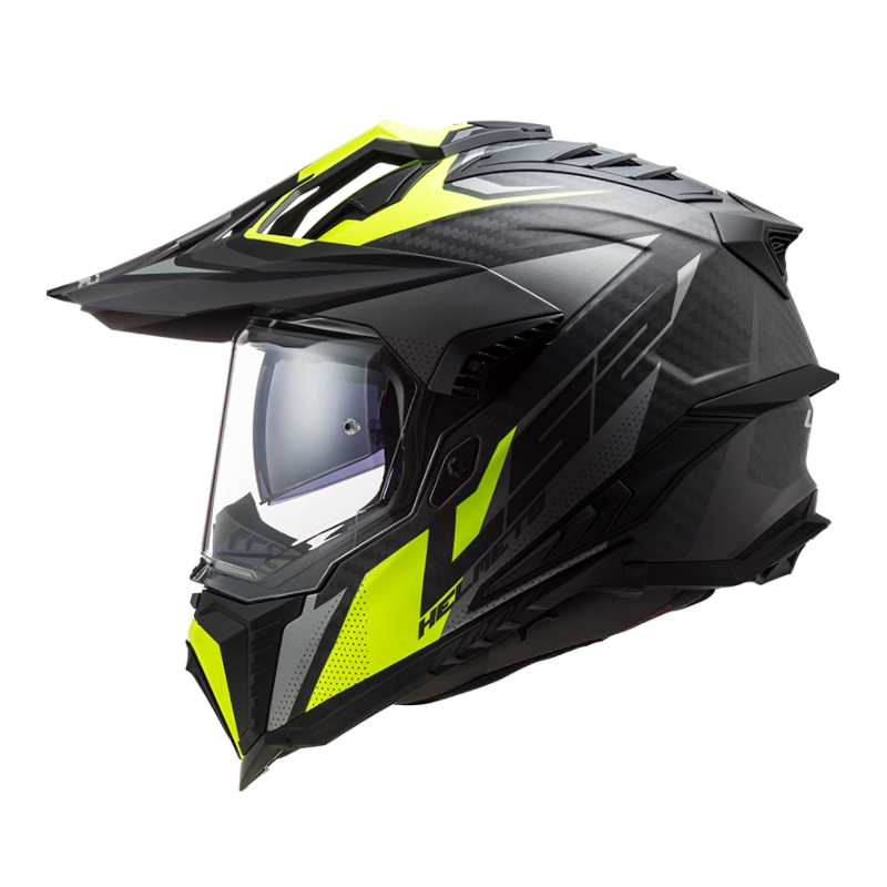 Casque Enduro LS2 MX701 Explorer C Focus noir-gris-jaune fluo