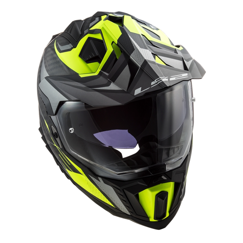 Casque Enduro LS2 MX701 Explorer C Focus noir-gris-jaune fluo
