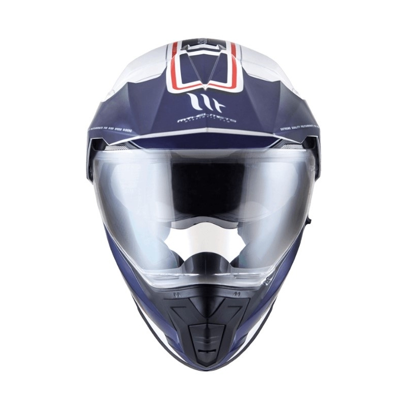 Enduro přilba MT Synchrony Duosport SV Tourer bílo-modro-červená - II. jakost
