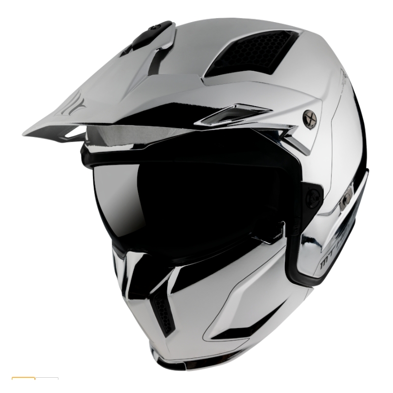 Casque MT Streetfighter SV Chromé à Visière Ouverte Argent Vente soldes