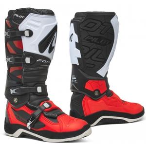 Bottes de moto Forma Pilot noir-blanc-rouge