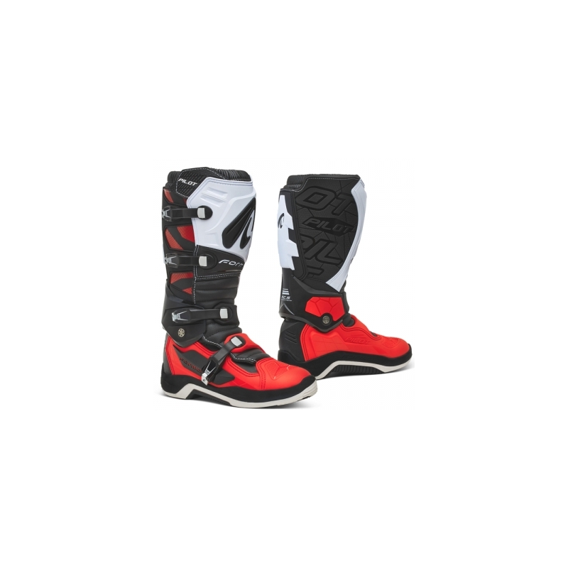 Bottes de moto Forma Pilot noir-blanc-rouge