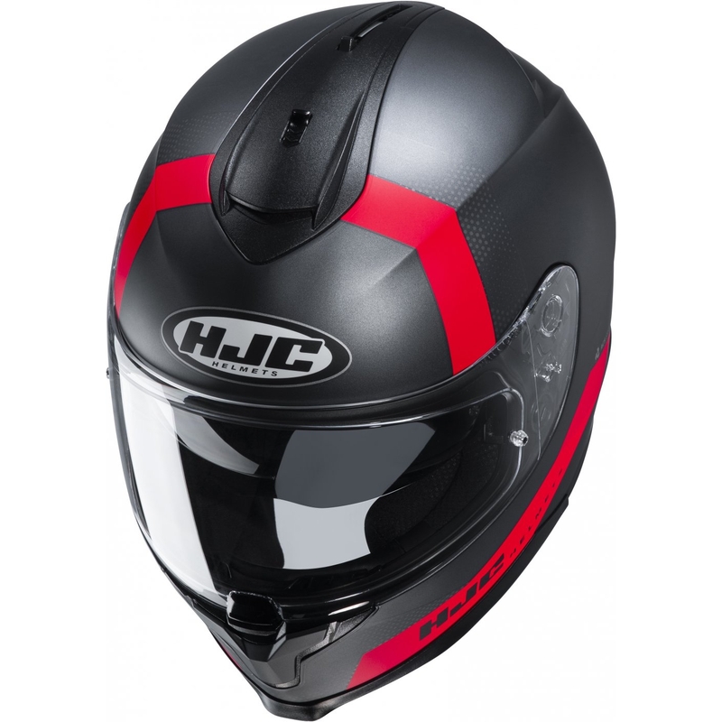 Casque moto intégral HJC C70 Eura MC1SF rouge-gris