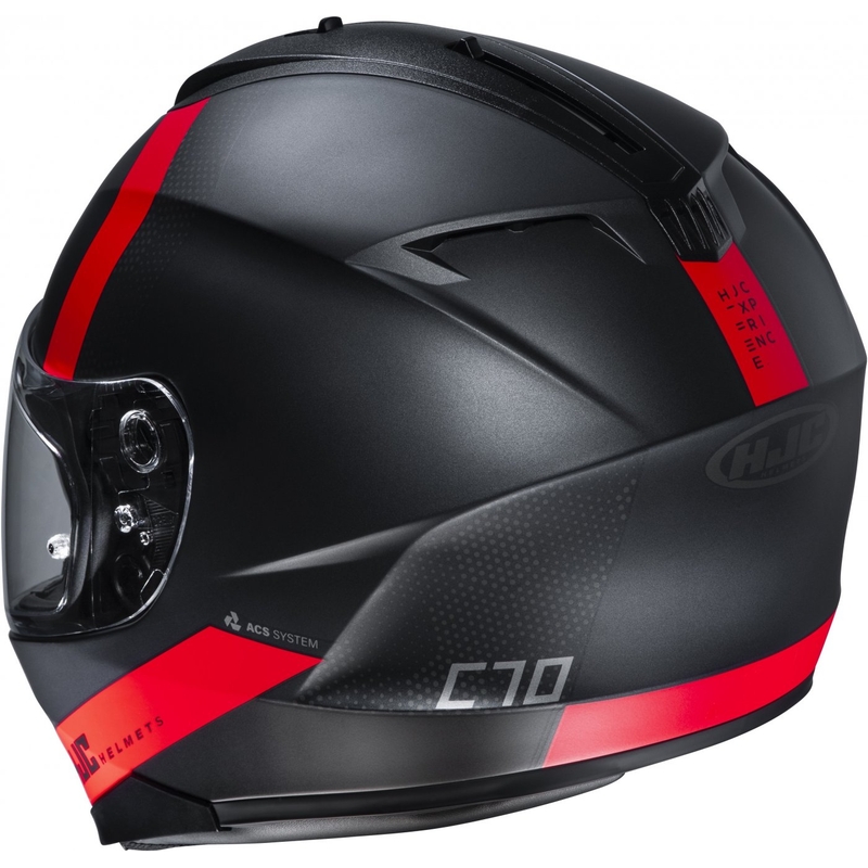 Casque moto intégral HJC C70 Eura MC1SF rouge-gris