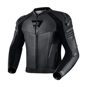 Veste de moto en cuir noir Rebelhorn Vandal