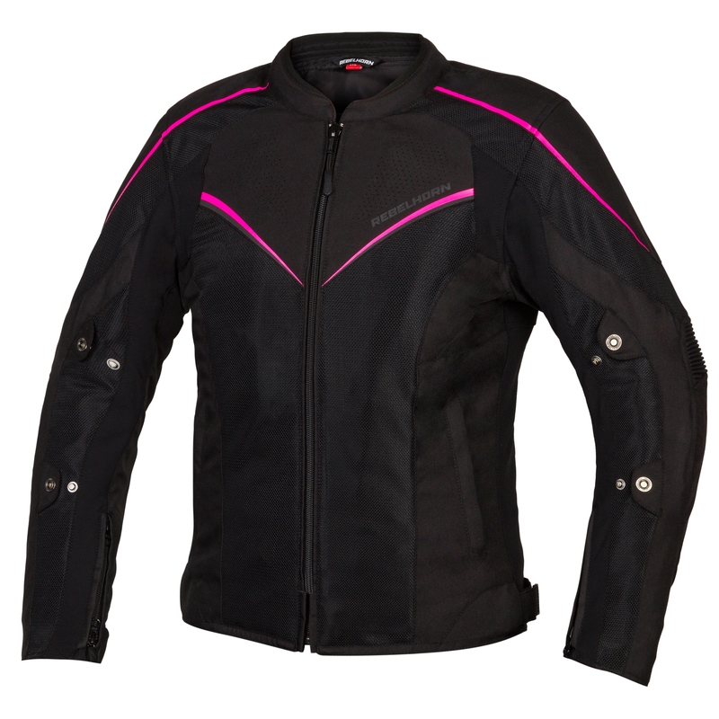 Veste de moto Rebelhorn Hiflow IV Black-Fluo Pink pour femme soldes