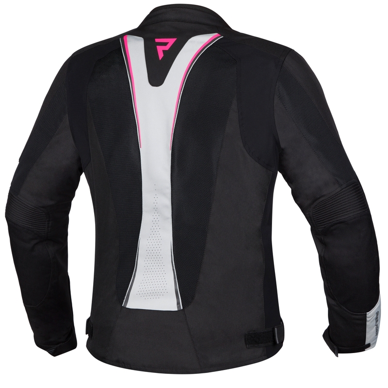 Veste de moto Rebelhorn Hiflow IV Black-Silver-Pink pour femme soldes