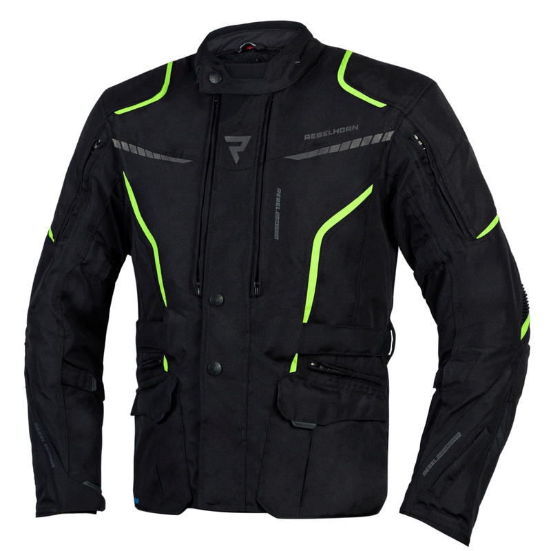 Veste de moto Rebelhorn Hiker III noir-jaune fluo