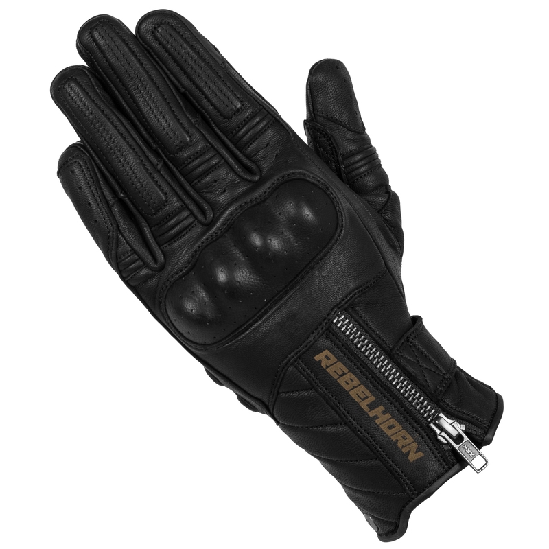 Gants de moto noirs Rebelhorn Hunter soldes