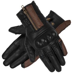 Gants de moto Rebelhorn Hunter noir et marron soldes