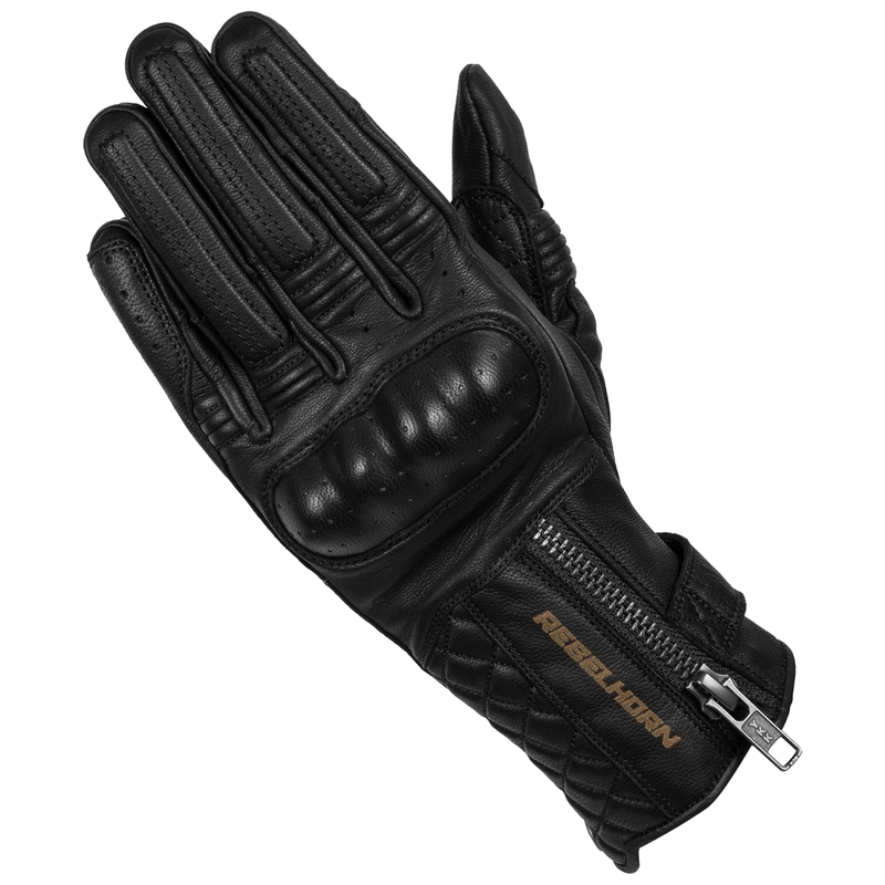 Gants de moto pour femmes Rebelhorn Hunter Black soldes