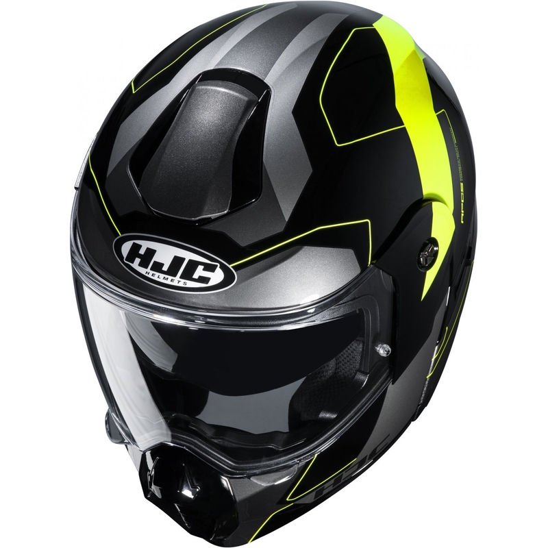 Vyklápěcí přilba na motorku HJC C80 Rox MC4H černo-šedo-fluo žlutá