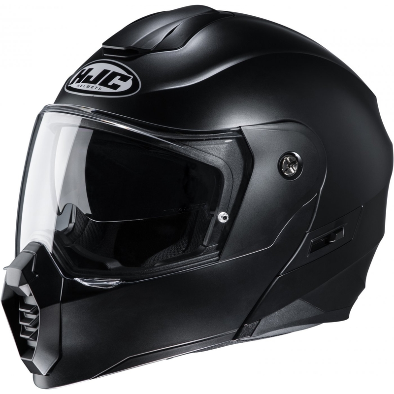 Casque de moto HJC C80 noir mat à visière relevable soldes