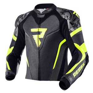 Veste de moto Rebelhorn Rebel noir-gris-jaune fluo soldes