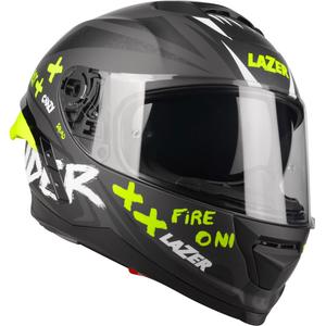 Casque moto intégral Lazer Rafale SR Ride Oni gris-blanc-jaune fluo soldes